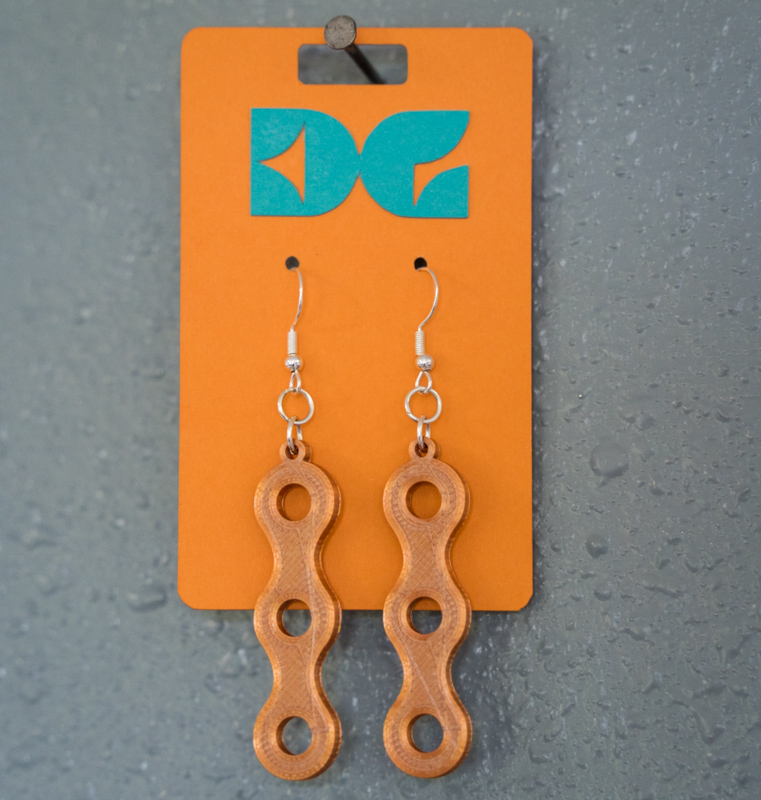 copper clean chain earrings