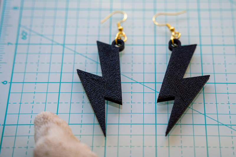 black lightning bolts
