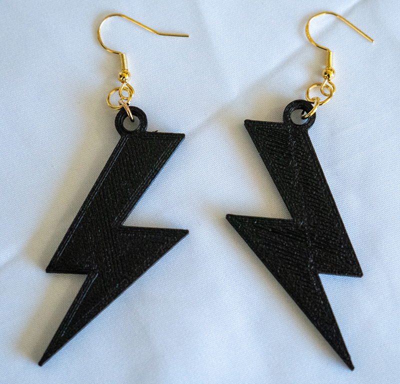 black lightning bolts