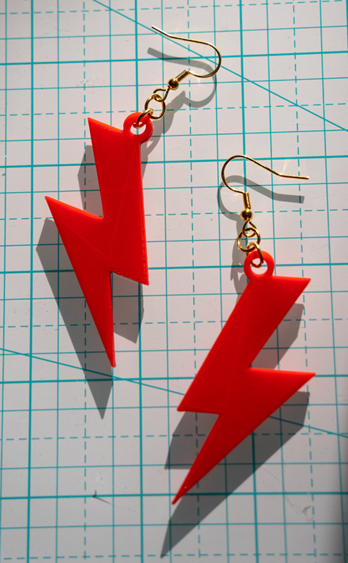 red lightning bolts