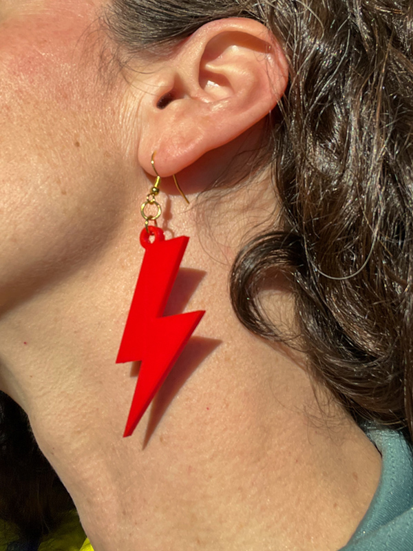 red lightning bolts