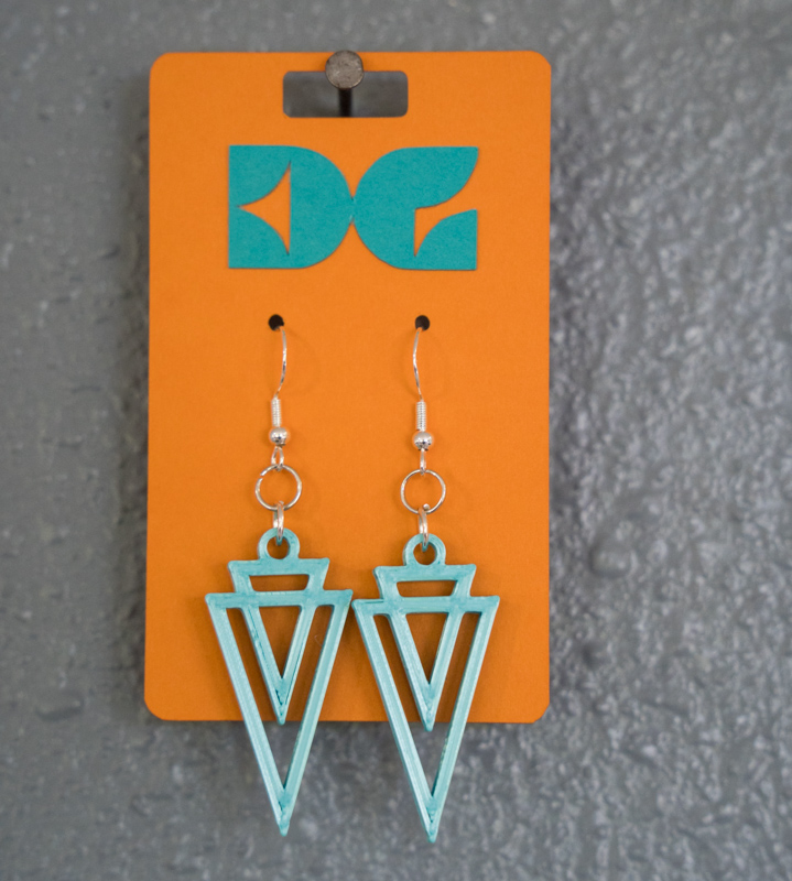 teal might as well tri earrings