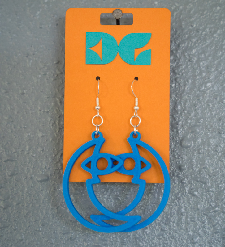 blue waxing moon earrings